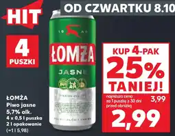 Kaufland Piwo jasne Łomża oferta