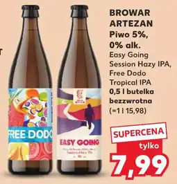 Kaufland Browar Arteszan Piwo 5% 0% alk. Easy Going Session Hazy IPA, Free Dodo Tropical IPA oferta