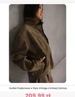 Renee Kurtka Przejściowa w Stylu Vintage z Imitacji Zamszu oferta