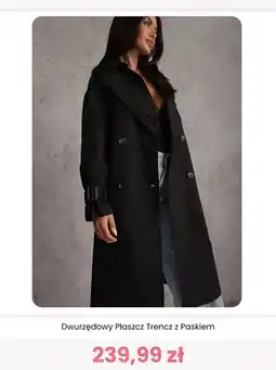 Renee Dwurzędowy Płaszcz Trenecz z Paskiem oferta