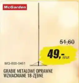 Unimet McGarden Grabie Metalowe Oprawne Wzmocnione 18-Zębne oferta