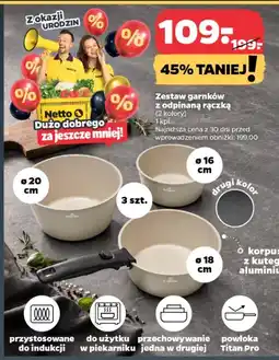 Netto Zestaw garnków z odpinaną rączką BerlingerHaus oferta