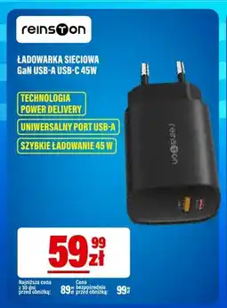 RTV EURO AGD Ładowarka sieciowa GaN USB-A USB-C Reinston oferta