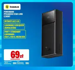 RTV EURO AGD Powerbank PPXJ080101 Star-Lord czarny Baseus oferta