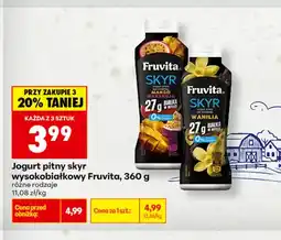 Biedronka Jogurt pitny skyr wysokobiałkowy mango marakuja Fruvita oferta