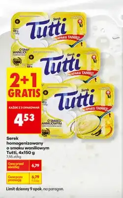 Biedronka Serek homogenizowany o smaku waniliowym Tutti 4-pak oferta