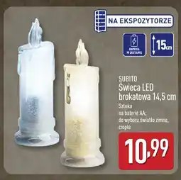 ALDI Świeca LED brokatowa 14,5 cm Subito oferta