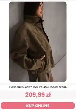 Renee Kurtka przejściowa w stylu vintage z imitacji zamszu Reneé oferta