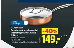 Lidl Patelnia sauté premium ze stali szlachetnej z warstwą miedzi Ø 24 cm Silvercrest oferta