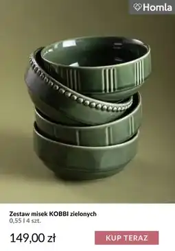 Homla Zestaw misek Kobbi zielonych 0,55 l 4 szt. Homla oferta