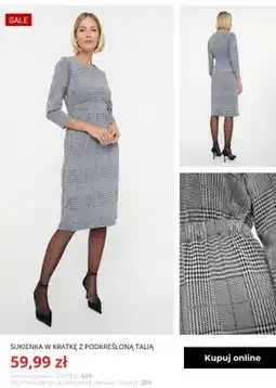 Greenpoint Sukienka w kratkę z podkreśloną talią Greenpoint oferta