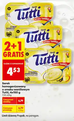 Biedronka Serek homogenizowany o smaku waniliowym Tutti oferta