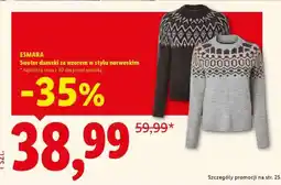 Lidl ESMARA Sweter damski ze wzorem w stylu norweskim oferta