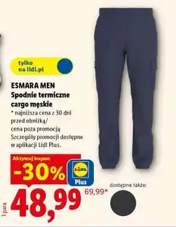 Lidl ESMARA MEN Spodnie termiczne cargo męskie oferta