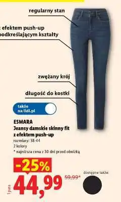 Lidl ESMARA Jeansy damskie skinny fit z efektem push-up oferta