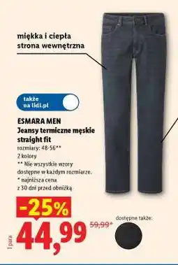 Lidl ESMARA MEN Jeansy termiczne męskie straight fit oferta