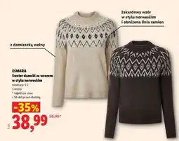Lidl ESMARA Sweter damski ze wzorem w stylu norweskim oferta