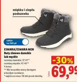 Lidl ESMARA/ESMARA MEN Buty zimowe damskie lub męskie oferta