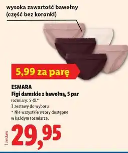 Lidl ESMARA Figi damskie z bawełną, 5 par oferta