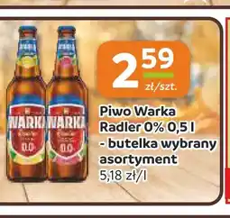 Społem Częstochowa Piwo bezalkoholowe Warka Radler oferta