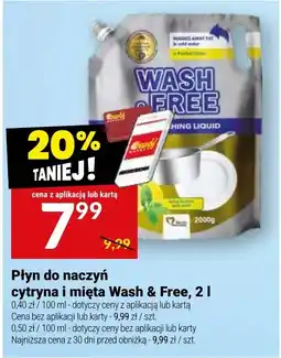 Twój Market Płyn do naczyń cytryna i mięta Wash & Free oferta
