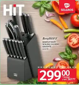 Selgros BergHOFF Komplet noży w bloku 13 części Graphite oferta