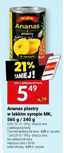 Twój Market Ananas plastry w lekkim syropie MK oferta