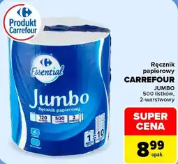 Carrefour Ręcznik papierowy Essential Jumbo oferta