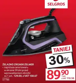 Selgros Żelazko Zir2600 Zelmer oferta