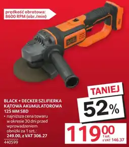 Selgros Black + Decker Szlifierka Kątowa Akumulatorowa 125 mm SBD oferta