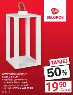 Selgros Lampion Drewniany Biały oferta