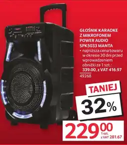 Selgros Głośnik Karaoke z Mikrofonem Power Audio SPK5033 Manta oferta