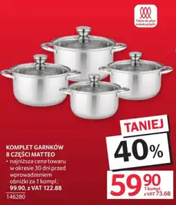 Selgros Komplet Garnków 8 Części Matteo oferta
