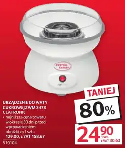 Selgros Urządzenie do waty cukrowej ZWM Clatronic oferta