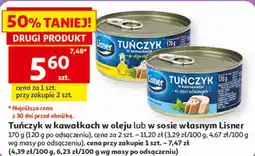 Auchan Tuńczyk w kawałkach w oleju lub w sosie własnym Lisner oferta