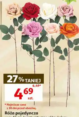 Auchan Róża pojedyncza, wys.: 56 cm, kwiaty sztuczne, różne kolory oferta