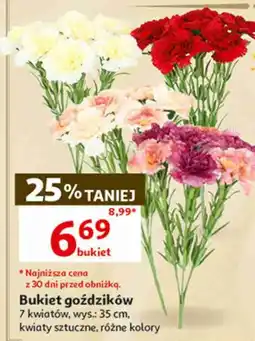 Auchan Bukiet goździków, 7 kwiatów, wys.: 35 cm, kwiaty sztuczne, różne kolory oferta