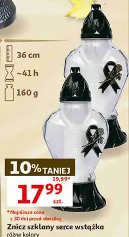 Auchan Znicz szklany serce wstążka oferta