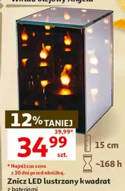 Auchan Znicz LED lustrzany kwadrat z bateriami oferta