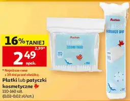 Auchan Płatki lub patyczki kosmetyczne Auchan Classic oferta