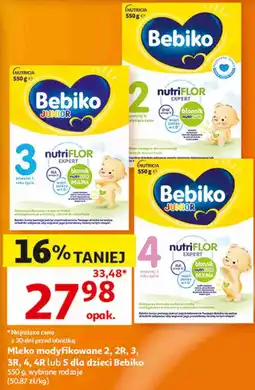 Auchan Mleko modyfikowane 2, 2R, 3, 3R, 4, 4R lub 5 dla dzieci Bebiko oferta