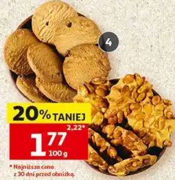 Auchan Ciastka orzechowe, kokosowe lub piegowate oferta
