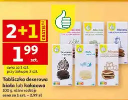 Auchan Tabliczka deserowa biała lub kakaowa oferta