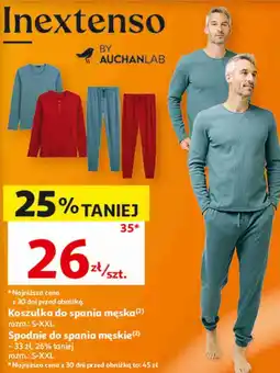 Auchan Koszulka lub spodnie do spania męskie Inextenso oferta