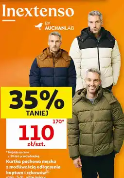 Auchan Kurtka puchowa męska z możliwością odłączenia kaptura i rękawów Inextenso oferta