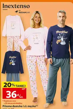 Auchan Piżama damska lub męska Inextenso oferta