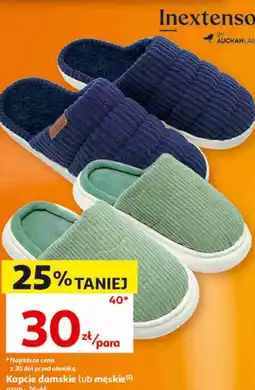 Auchan Kapcie damskie lub męskie Inextenso oferta