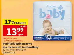 Auchan Podkłady jednorazowe dla niemowląt Auchan Baby oferta