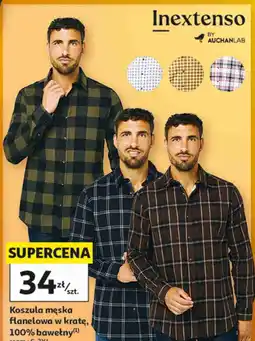 Auchan Koszula męska flanelowa w kratę Inextenso oferta