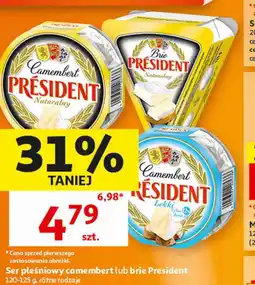 Auchan Ser pleśniowy camembert lub brie President oferta